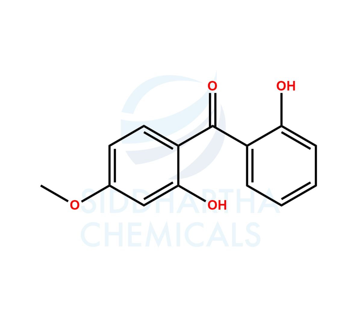 2,2'-Dihydroxy-4-
methoxybenzophenone (Benzophenone-8) Structure